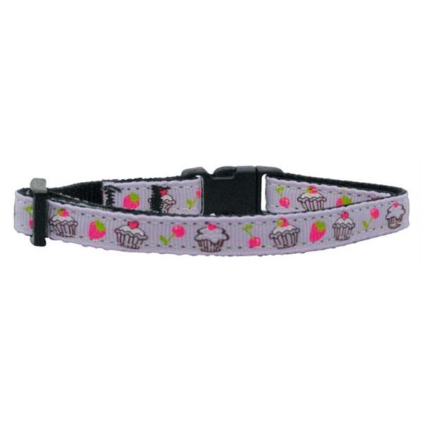 Unconditional Love Cupcakes Nylon Ribbon Collar Purple Cat Safety UN763598